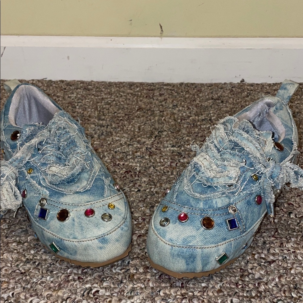 Womens Like New Azalea Wang Mai Denim Sneakers - Picture 3 of 9